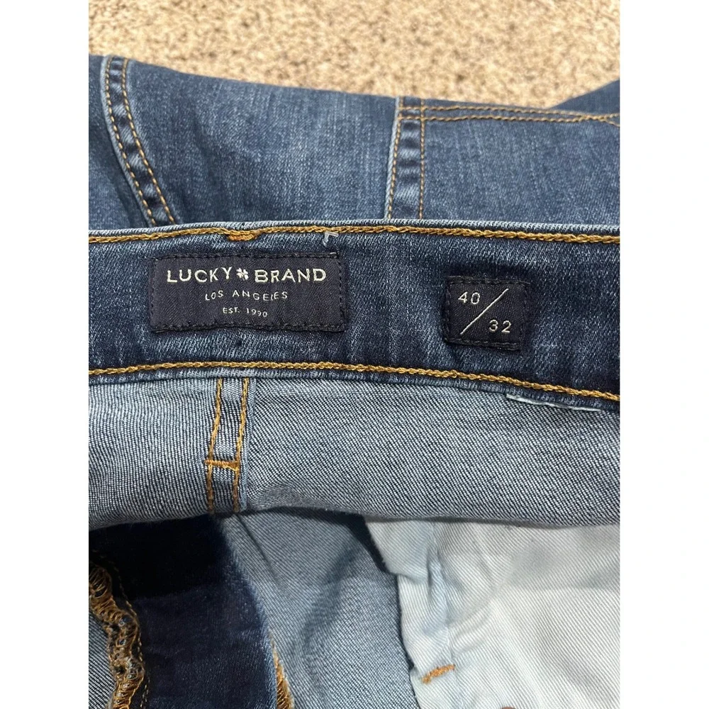 Lucky Brand 221 Straight Leg Jeans Mens 40x32 Dark Wash Stretch Denim
